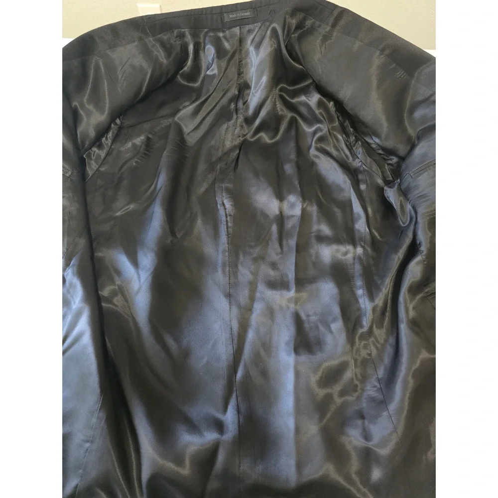 Lauren Ralph Lauren Mens Black 100% Wool Natural Tuxedo Jacket Blazer 46R EUC